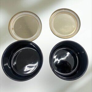 Z Gallerie Black & Gold Round Storage Containers Set Of 2 Lids Minimalist Decor